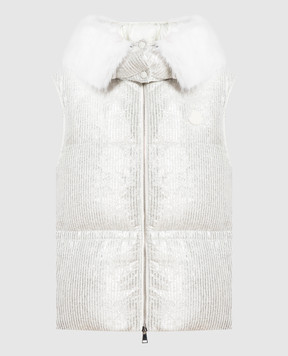 Moncler Silver down vest with logo 1A0009059726
