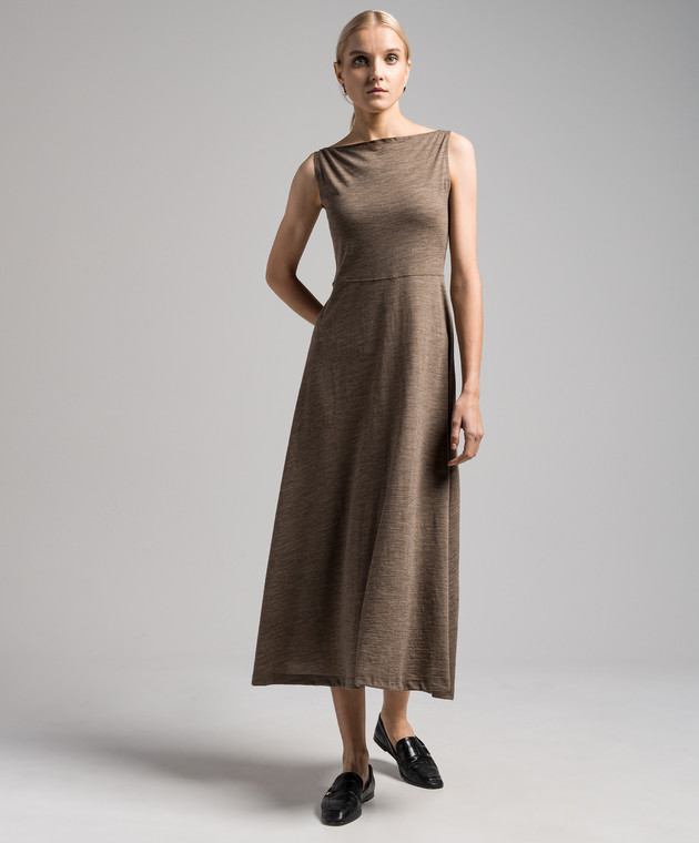 knee length dresses for ladies Toteme - Slouch Waist Wool Dress Poppy - 42 main image 0