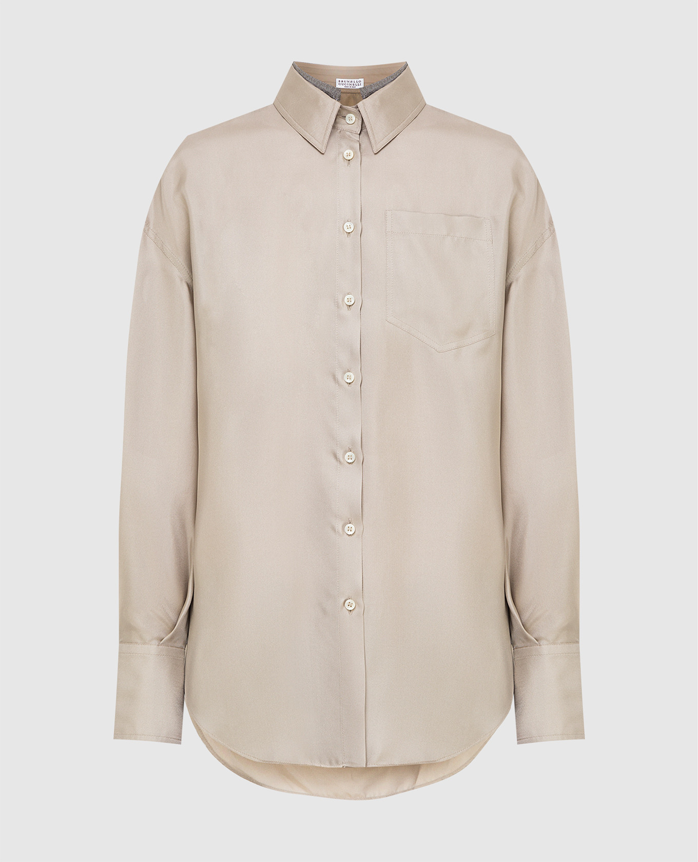 

Silk shirt with chains Brunello Cucinelli, Beige