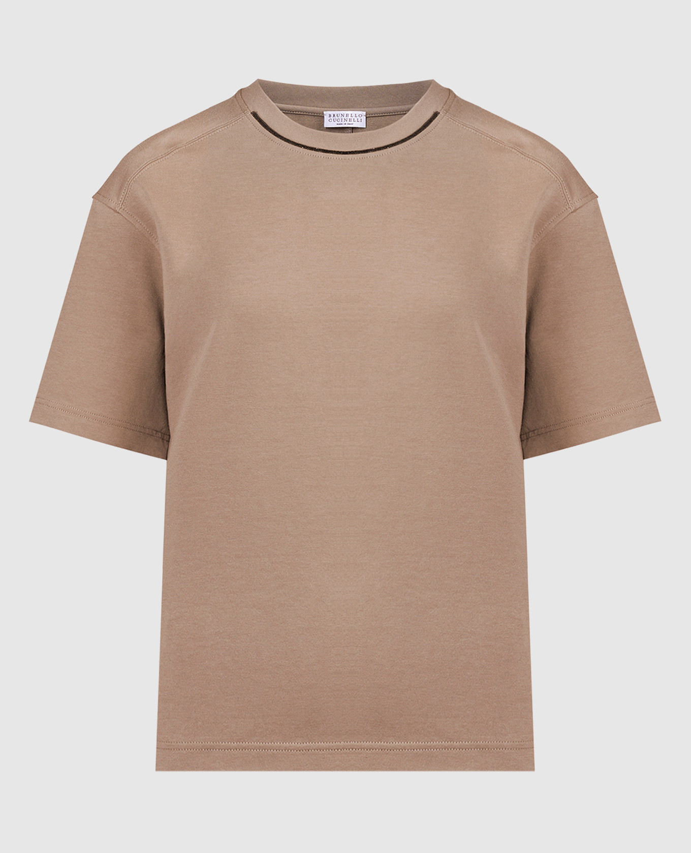 

Brown t-shirt with monil chain Brunello Cucinelli, Коричневый