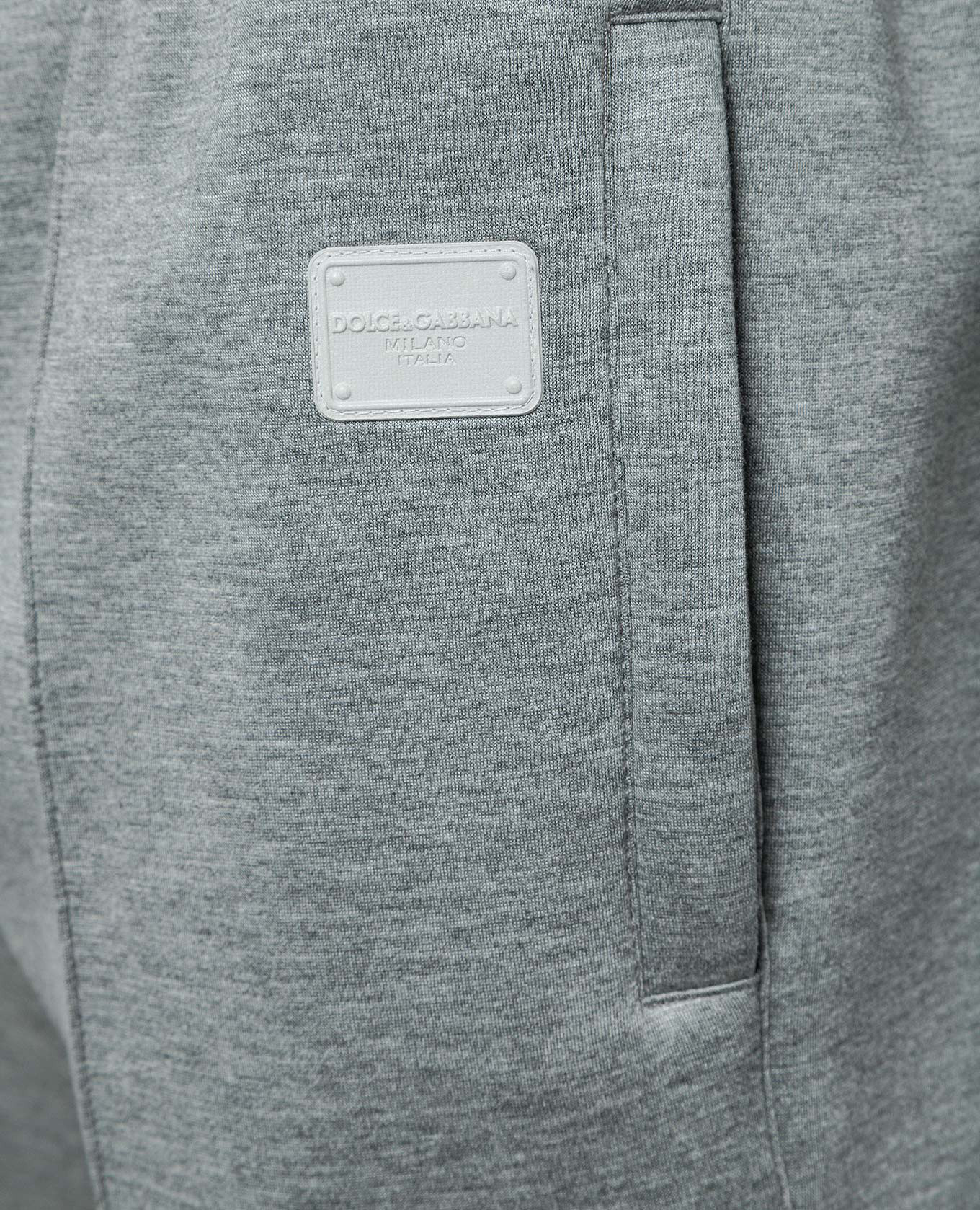 Gray sweatpants with logo patch Dolce&Gabbana 5