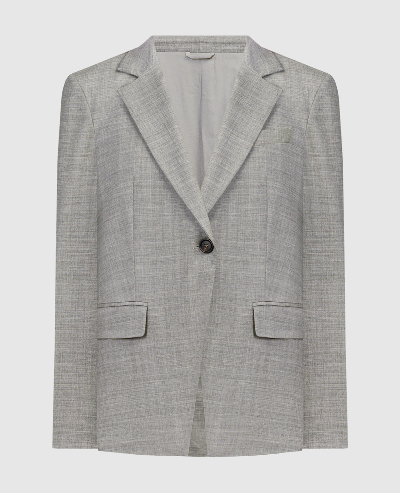 

Gray wool jacket with monil chain Brunello Cucinelli, Серый