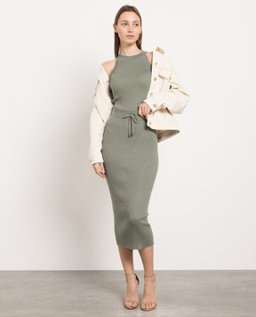 Brunello Cucinelli Green striped skirt with lurex M41822999