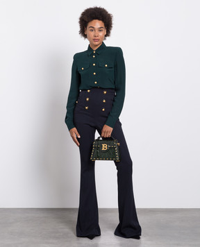Balmain Blue wool flared pants BF1PP112WB87