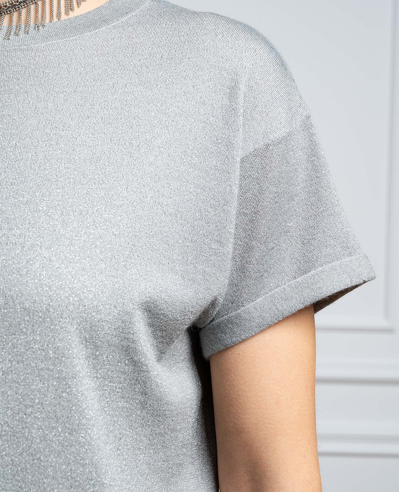 

Gray t-shirt with cashmere and silk with lurex Brunello Cucinelli, Grey