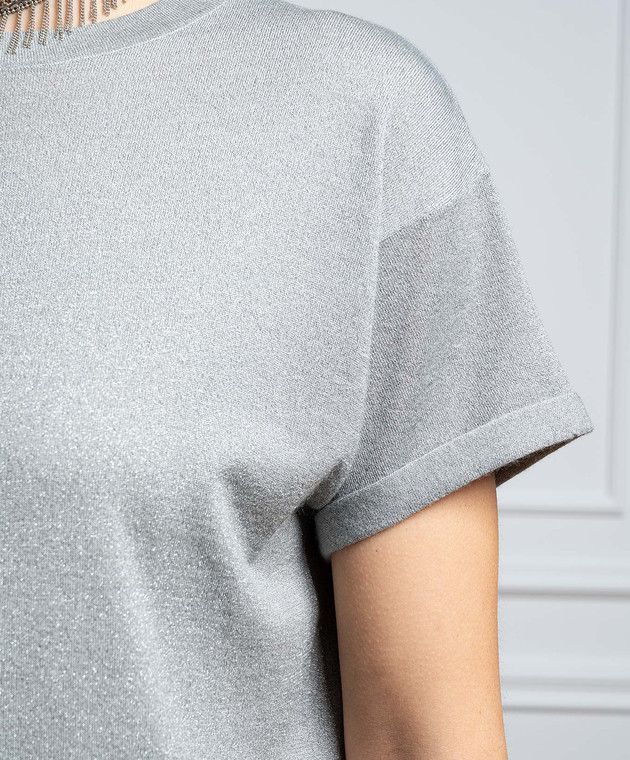 Tシャツ・カットソー BRUNELLO CUCINELLI Lame cashmere t-shirt (M41810000 C077) Lamé cashmere t-shirt (Brunello Cucinelli/Tシャツ