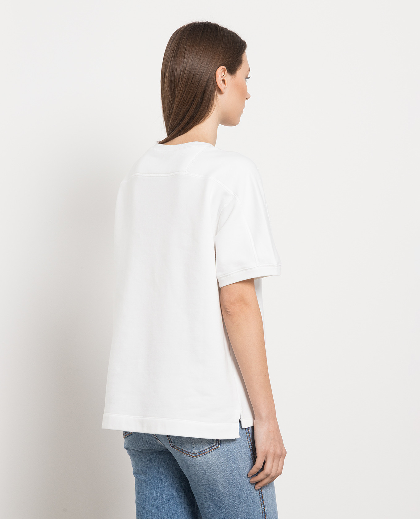 

White t-shirt with textured logo Ermanno Scervino