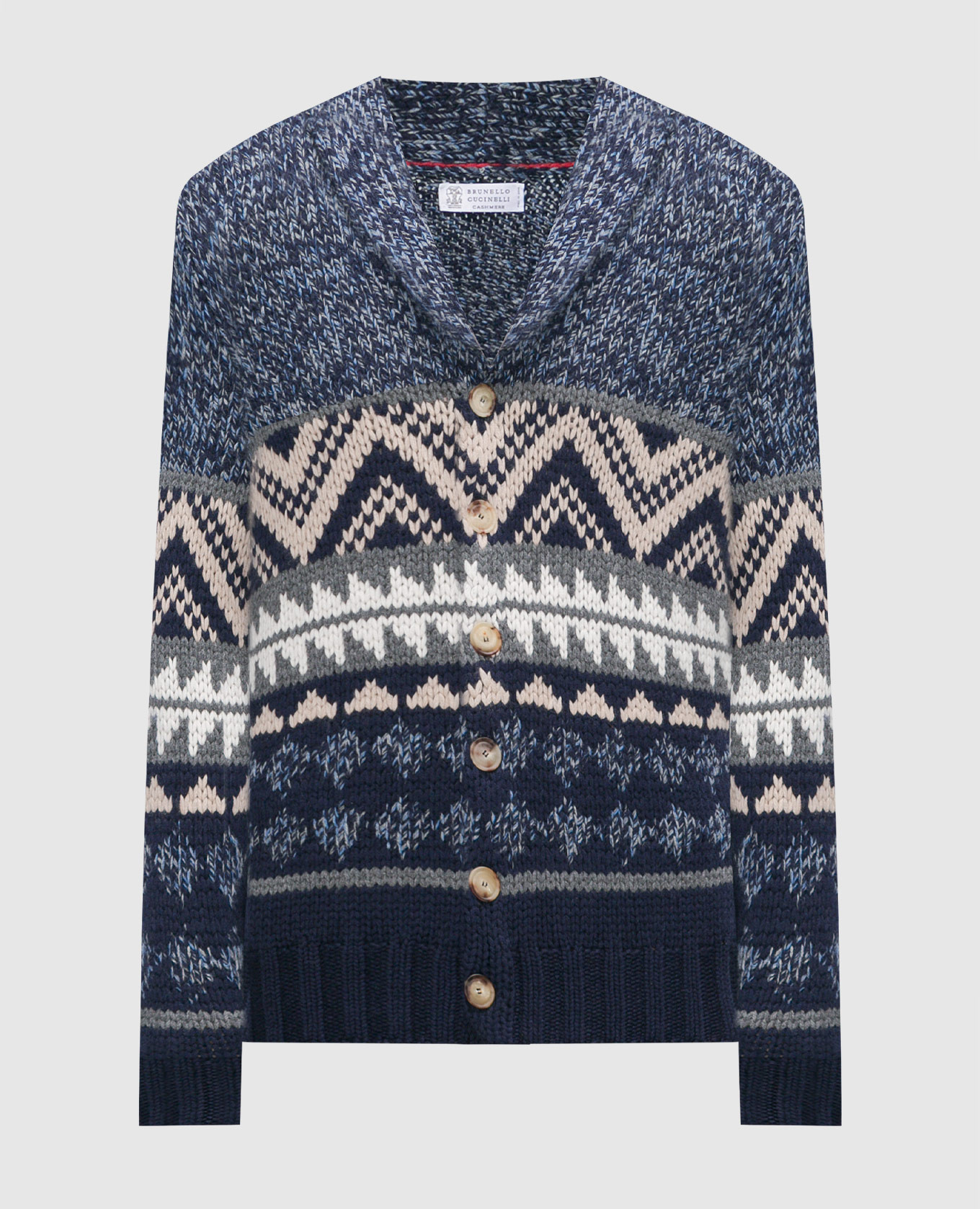

Blue patterned cashmere cardigan Brunello Cucinelli