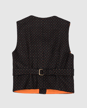 Stefano Ricci Children's black vest made of wool with peas Y1E0101000W806