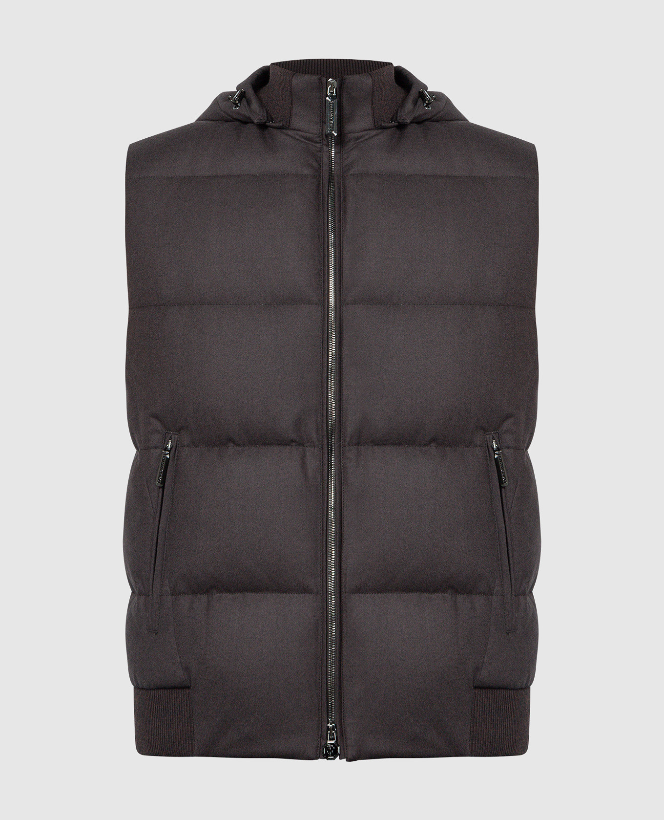 

Brown down vest made of wool Stefano Ricci