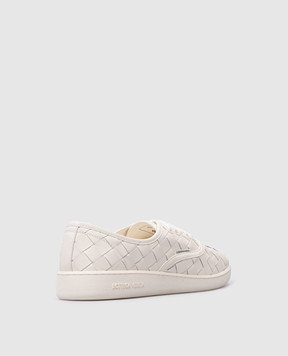 Bottega Veneta White Prov Victory Woven Leather Trainers 775319V3HB0