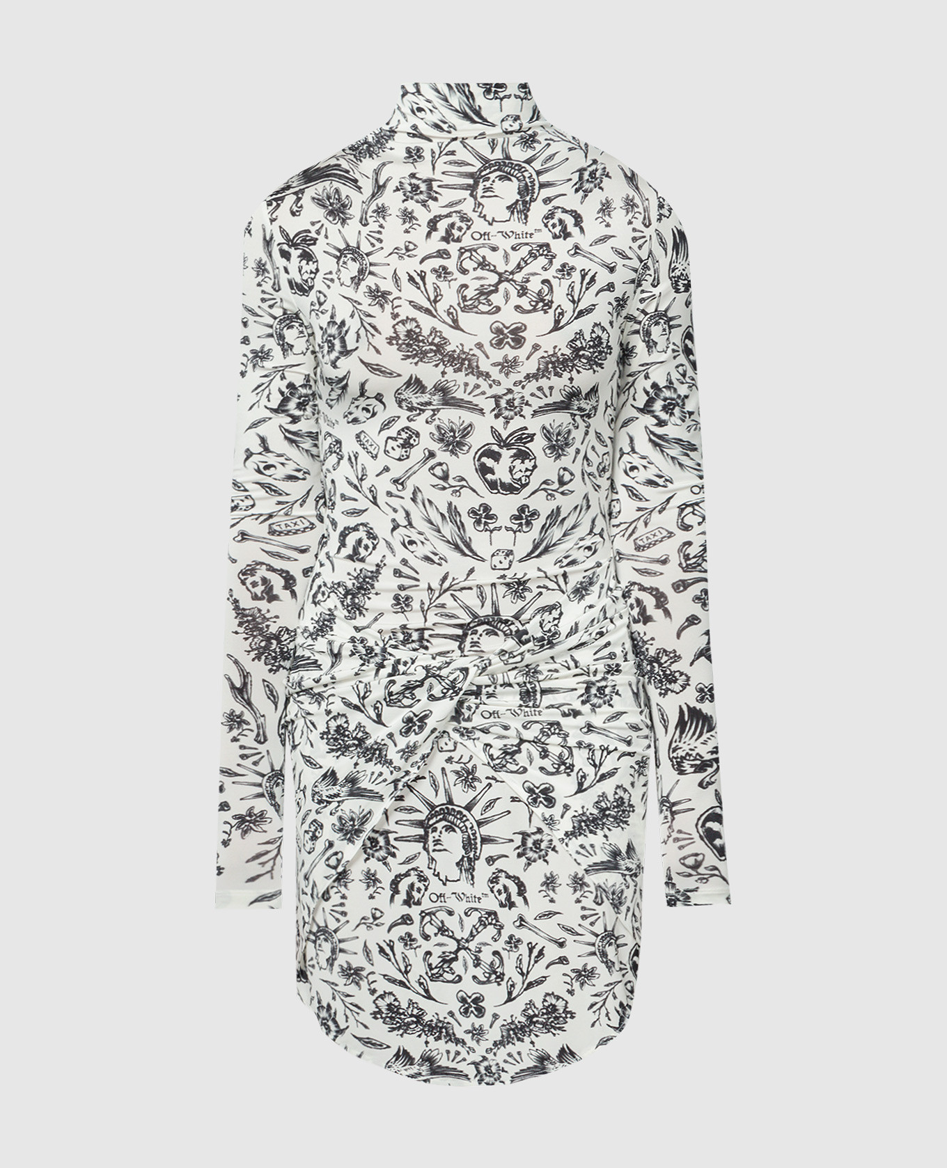 White mini dress in Second leather print Off-White