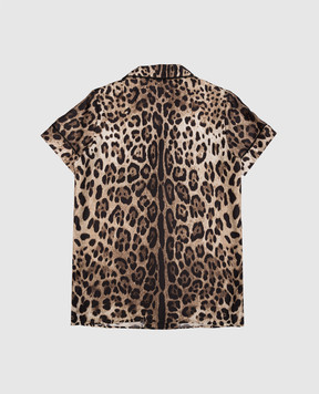 Dolce&Gabbana Children's shirt made of silk in a leopard print L53S92G7I2K