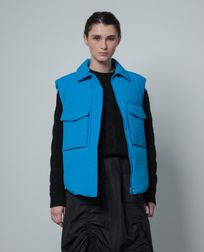 Yves Salomon Army Blue down vest 24EFG00474B01W