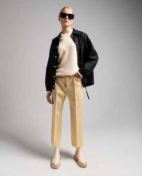 Jil Sander Yellow short pants made of wool with a strap J02KA0157J40021