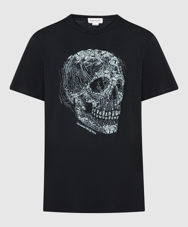 Alexander McQueen★Black Cotton T-Shirt w/Crown Skull Print Alexander McQueen skull-print Cotton T-shirt | Black | FARFETCH