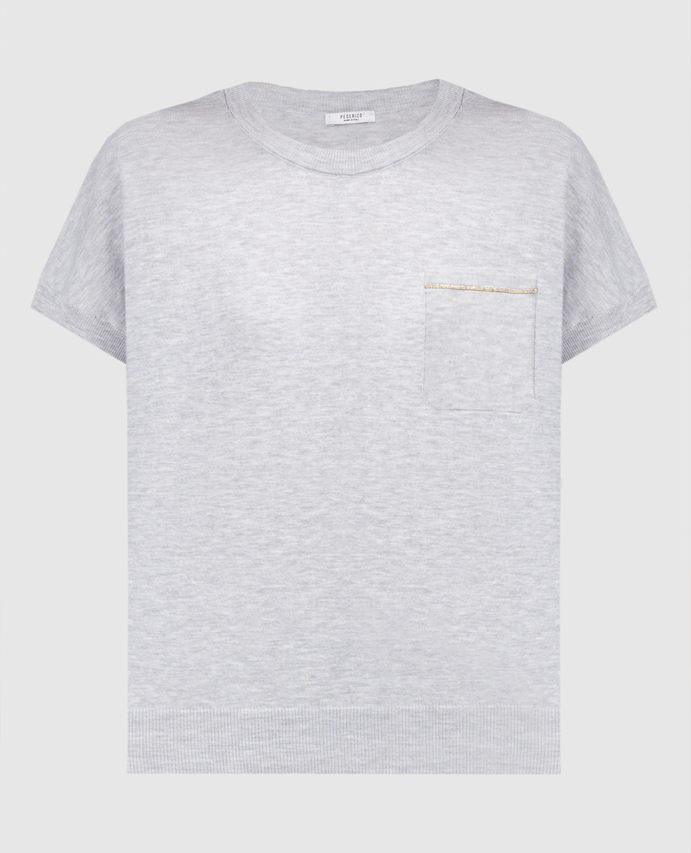 

Gray t-shirt with monil chain Peserico, Grey