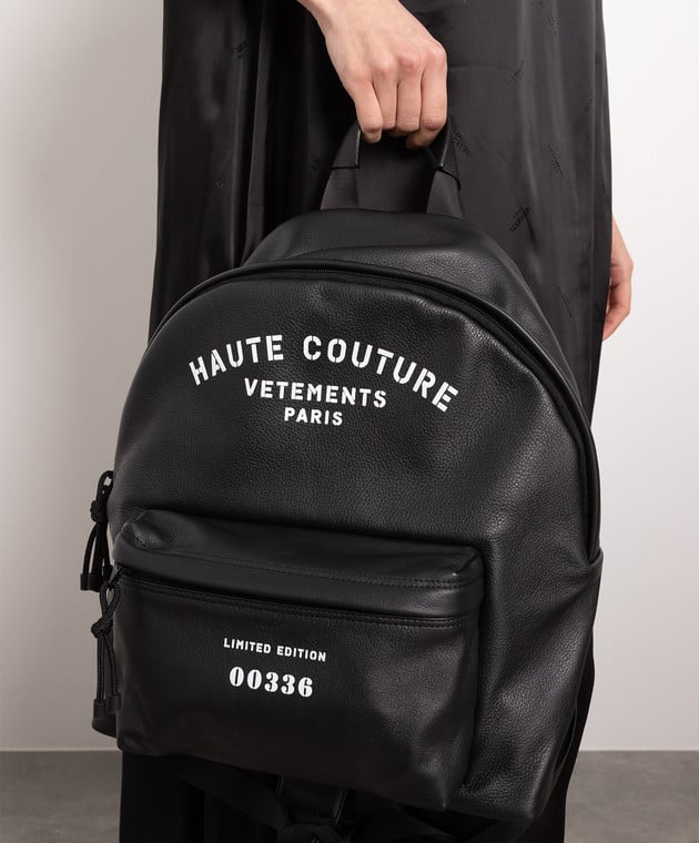 Vetements - Black leather backpack with logo UE63BA400BW - buy with  Portugal delivery at Symbol