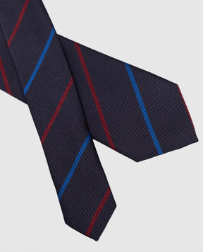 Stefano Ricci Children's dark blue striped silk tie YCH30104