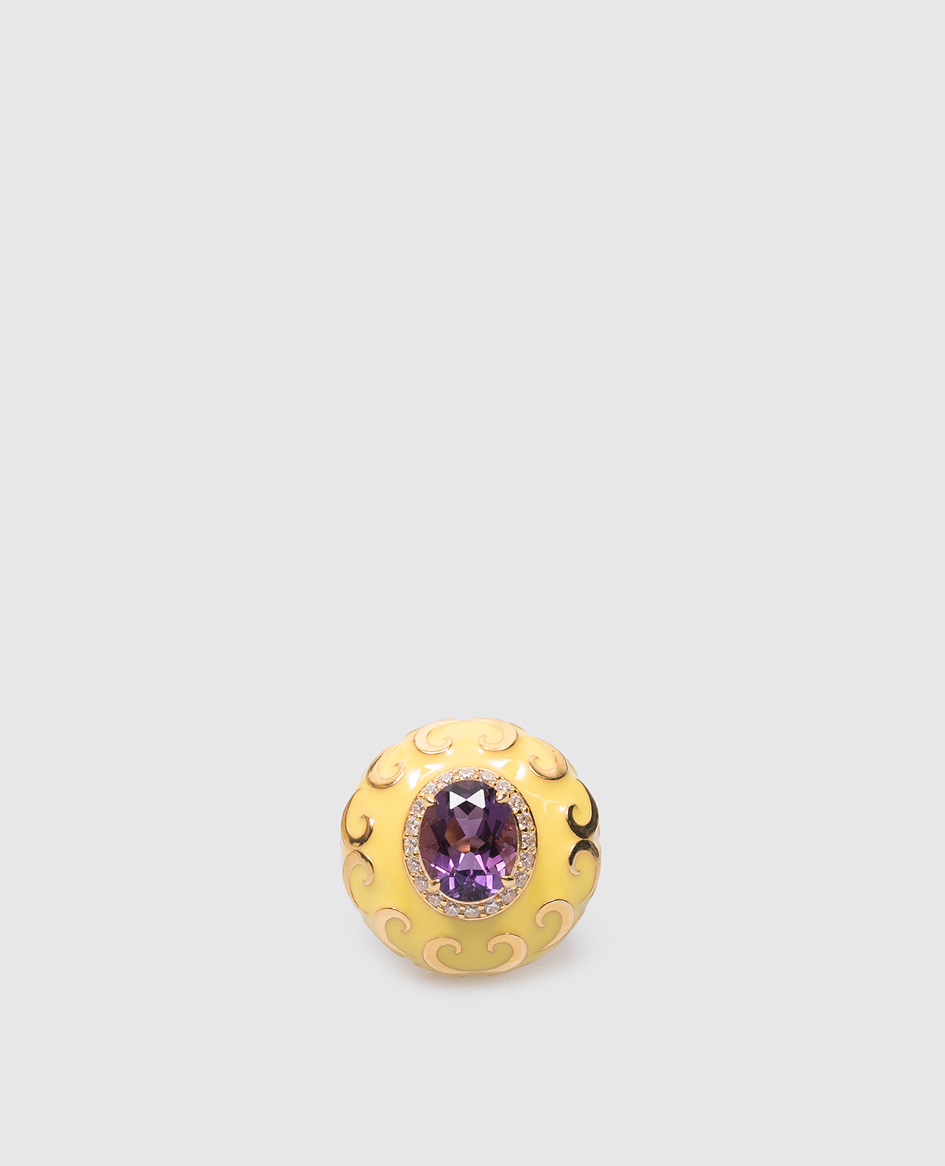 

Silver yellow ring with amethyst EClaire