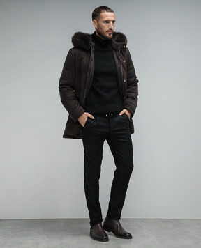 Enrico Mandelli Black wool and cashmere trousers GYM02B3821