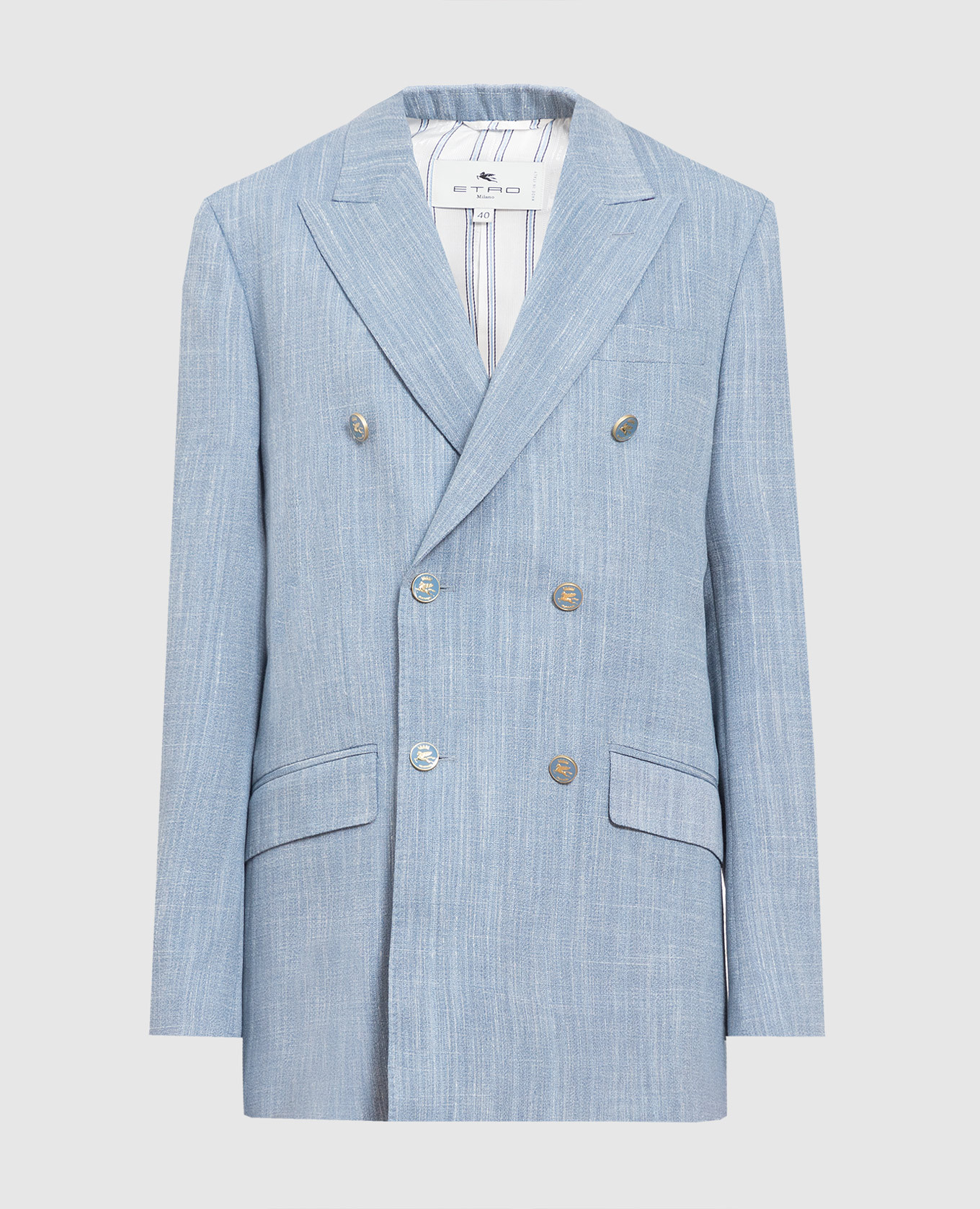 

Double-breasted blue jacket Etro, Light blue