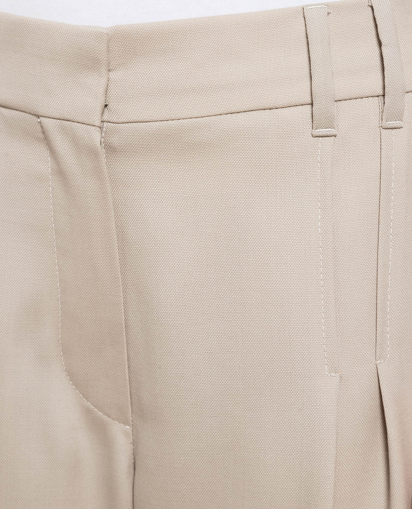 Beige wool trousers with a monil chain Brunello Cucinelli 5