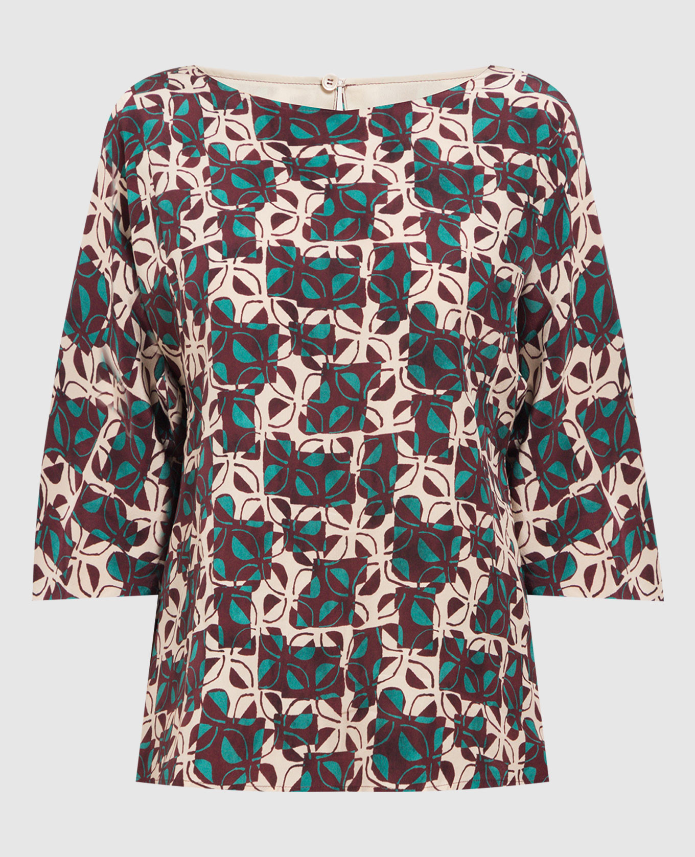 

Adone blouse in geometric print silk Max Mara Weekend, Burgundy