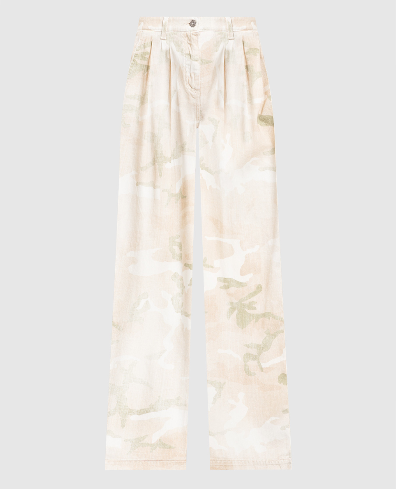 

Beige jeans in a camouflage print Ermanno Scervino