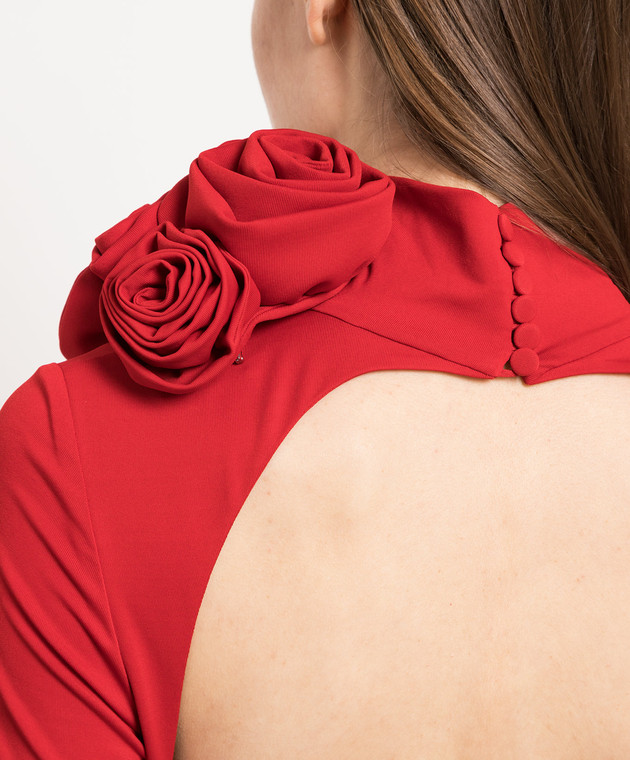 red dress brooch Women's red dress with brooch