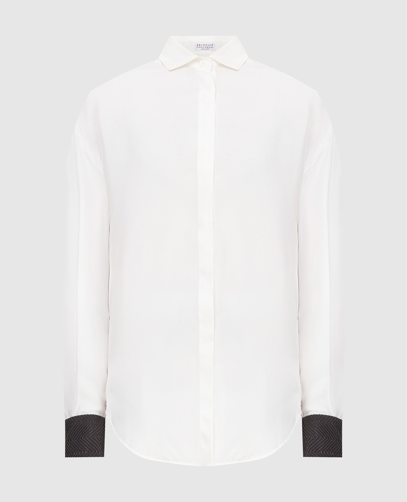 Silk shirt with chains brunello cucinelli