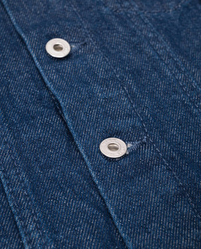 Off-White Children's blue denim jacket with a print OGYE001S24DEN001