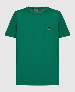 Dolce&Gabbana Green t-shirt with logo patch G8PT1TG7F2I