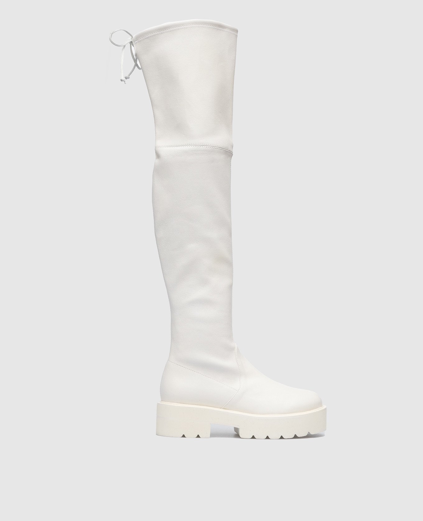 

Lowland Ultralift white leather boots Stuart Weitzman