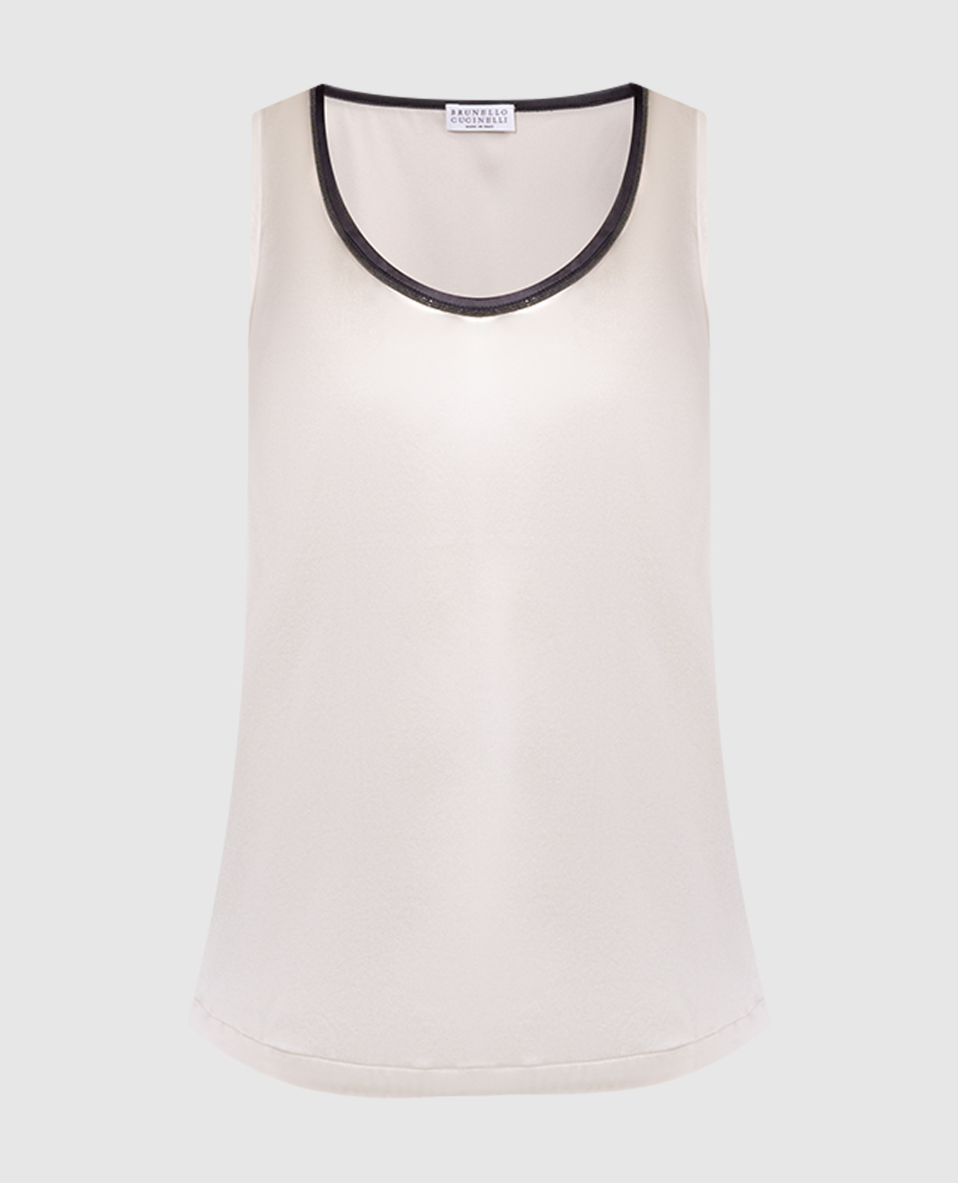 

Beige silk top with monil chain Brunello Cucinelli