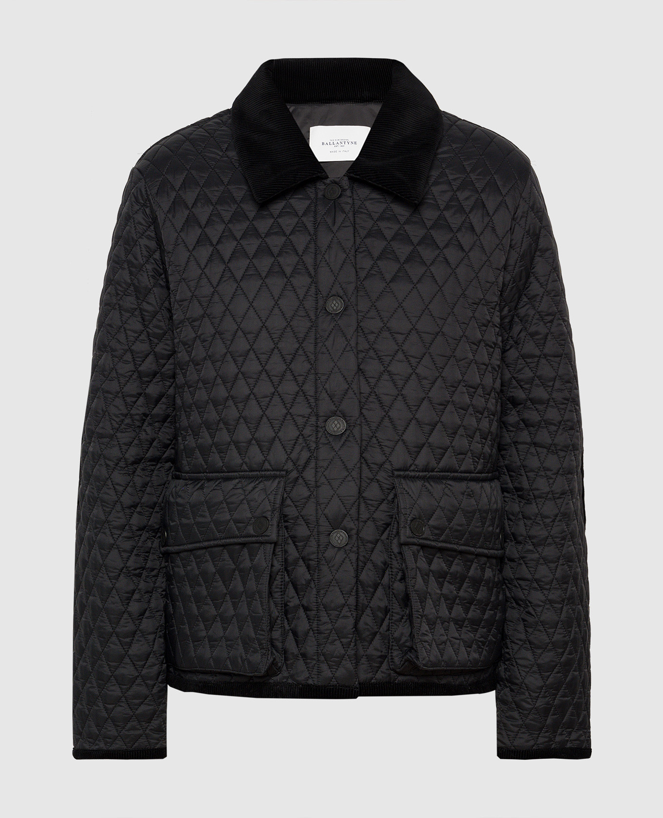 

Black quilted jacket with corduroy collar Ballantyne, Черный