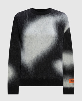 Heron Preston Black sweater in an abstract pattern HWHE016F23KNI001
