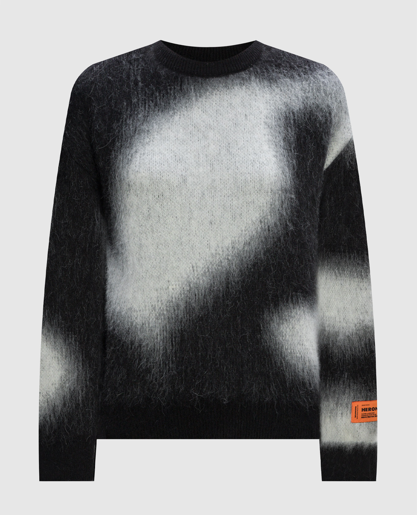 Black sweater in an abstract pattern heron preston