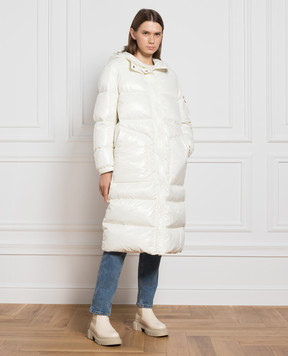 Ermanno Scervino White down jacket with monogram made of crystals D430A325BHXC