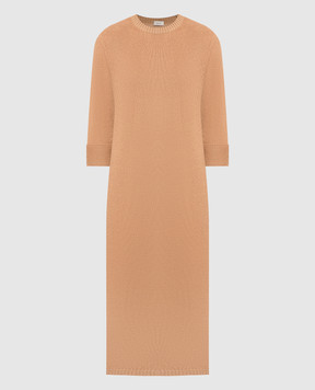 Agnona Brown midi dress made of wool, cashmere and silk KR060164B080H