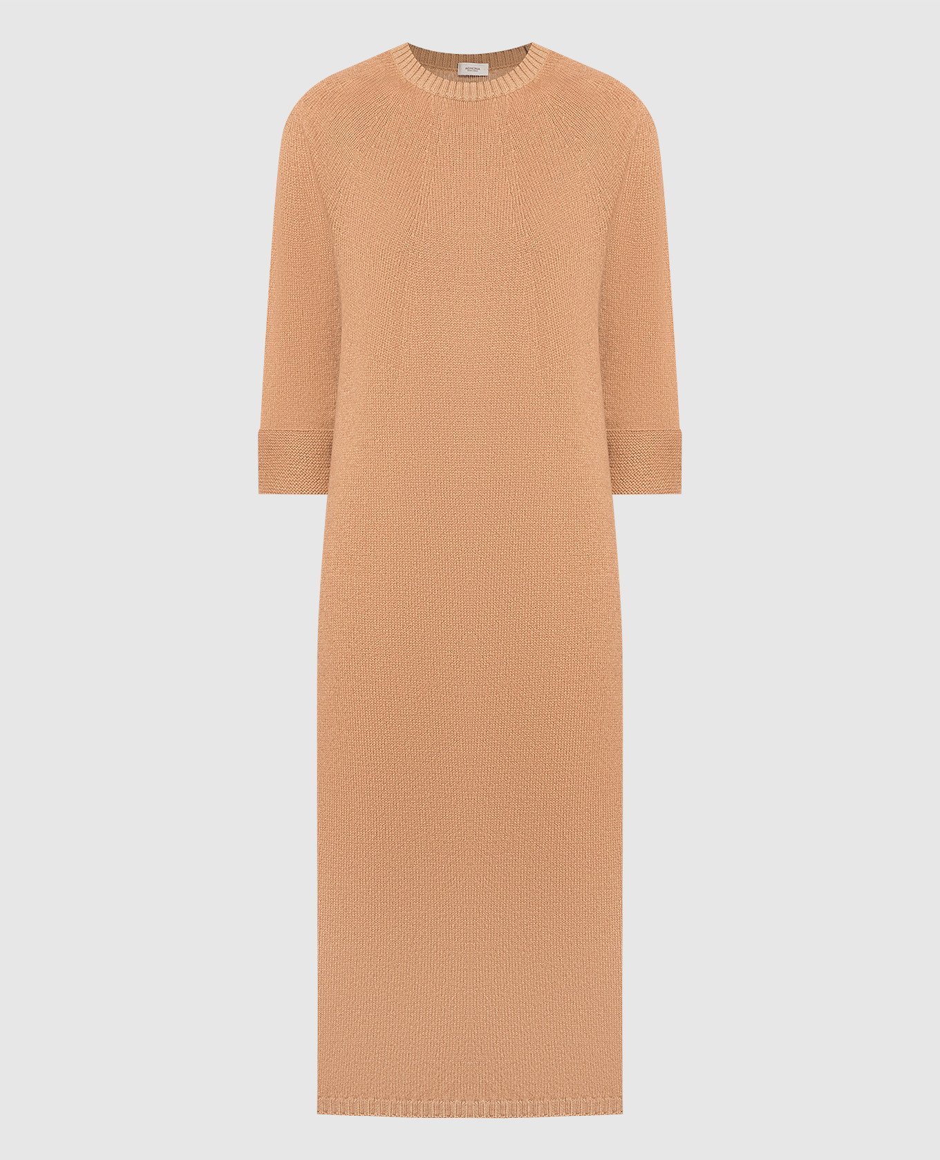 

Brown midi dress made of wool, cashmere and silk Agnona