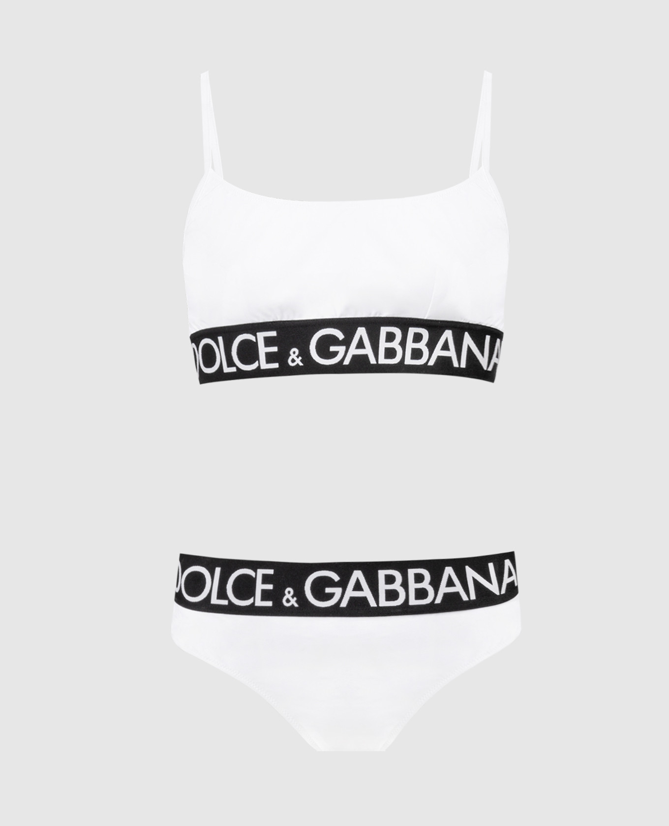 White swimsuit with logo dolce&gabbana
