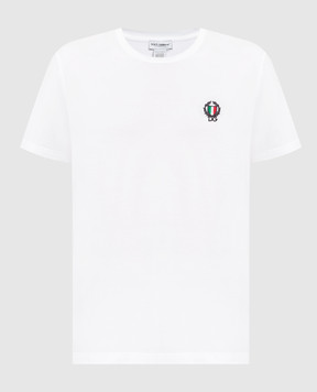 Dolce&Gabbana White T-shirt with logo embroidery M8C03JFUECG