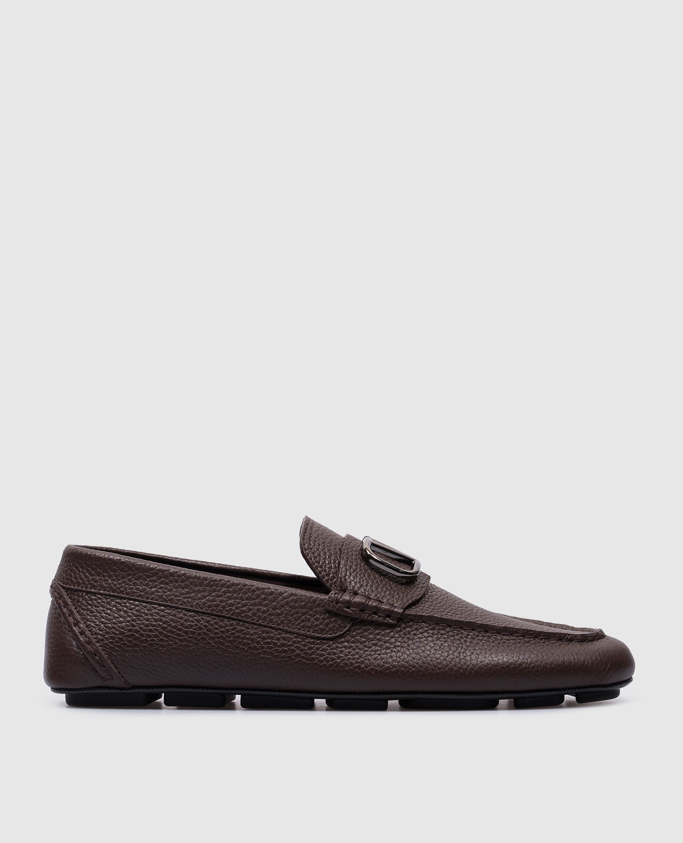 Vlogo signature logo moccasins in brown leather valentino