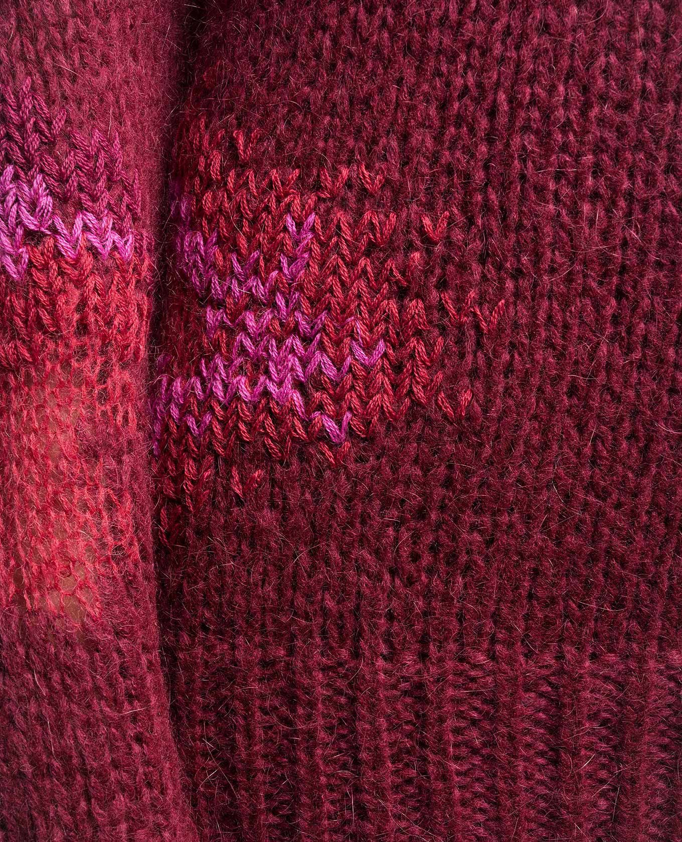 Burgundy sweater with an abstract pattern Dondup 5