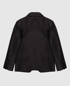 Stefano Ricci Children's black patterned silk jacket Y1RF731000HC4718