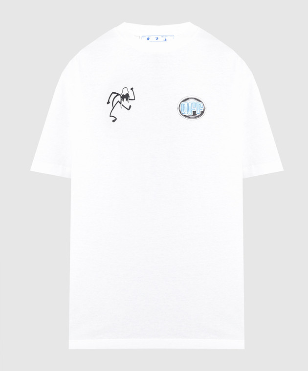 Off White White DJ Play t shirt with contrast print OMAA038S22JER008 buy with Denmark delivery at Symbol