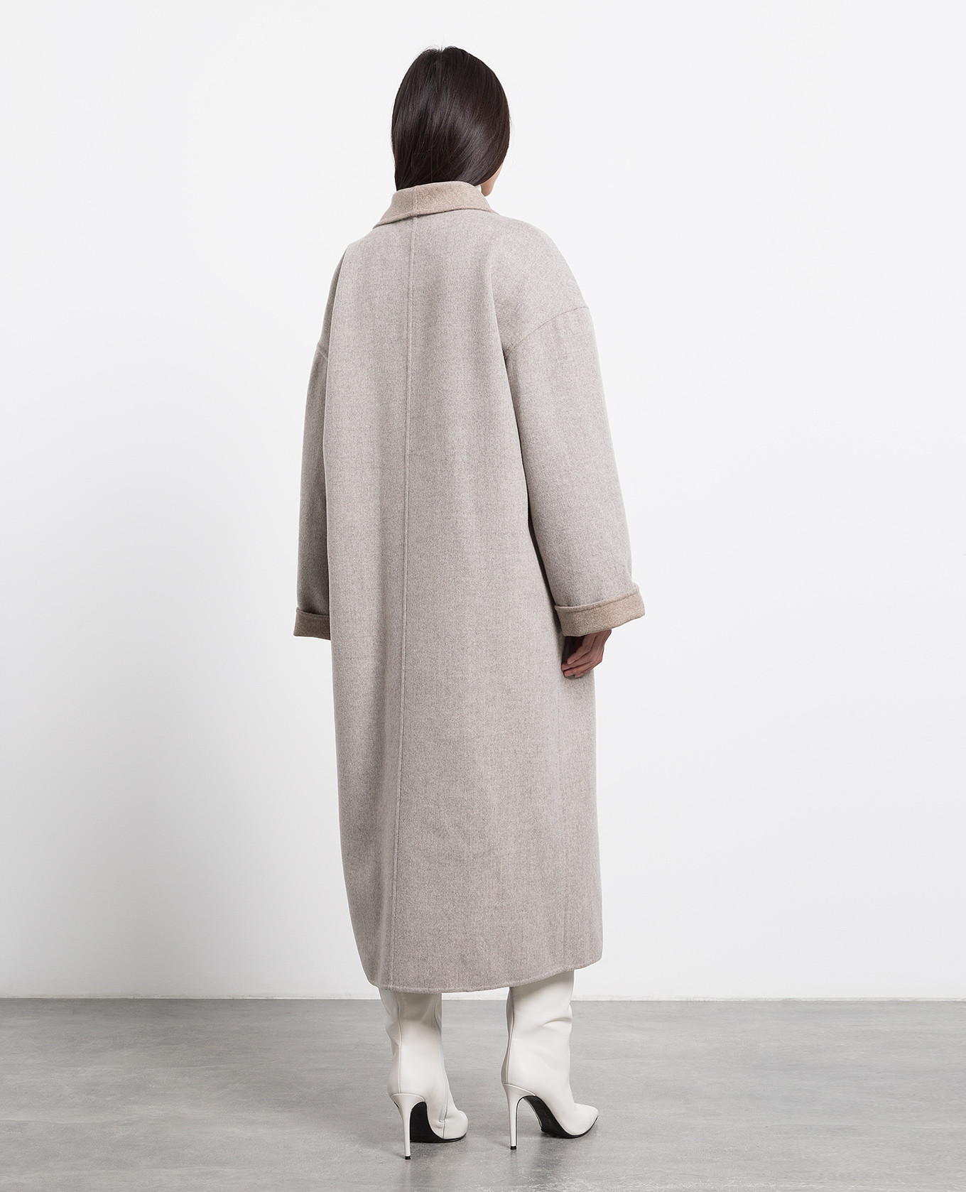 

Gray double-breasted coat made of wool Be Florence, Grey