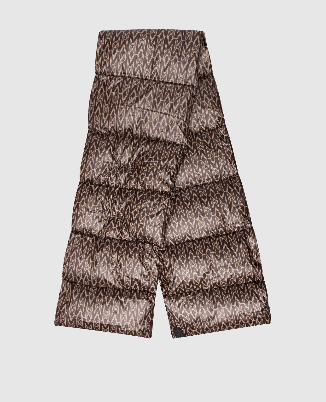 

River-C2 brown quilted down scarf in monogram print Mackage