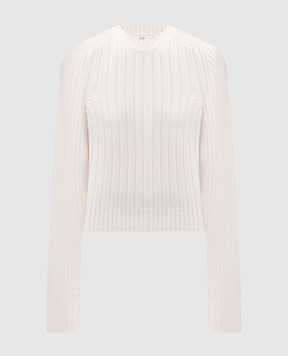 CO White ribbed wool and cashmere sweater 8625WCM